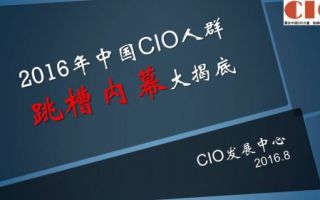 独家调研|2016中国CIO人群跳槽内幕大揭底 独家调研|2016中国CIO人群跳槽内幕大揭底